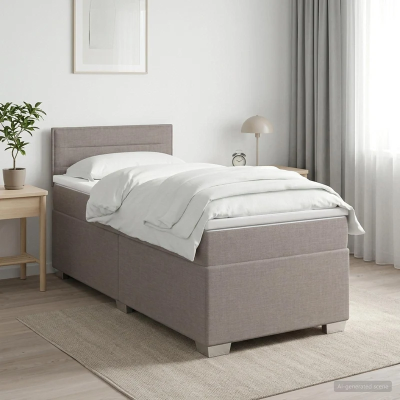 Boxspringbed met matras 100x200 cm taupe