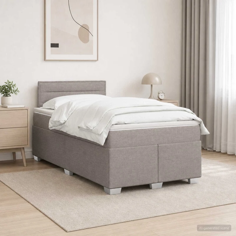 Boxspringbed taupe 120x190 cm met matras