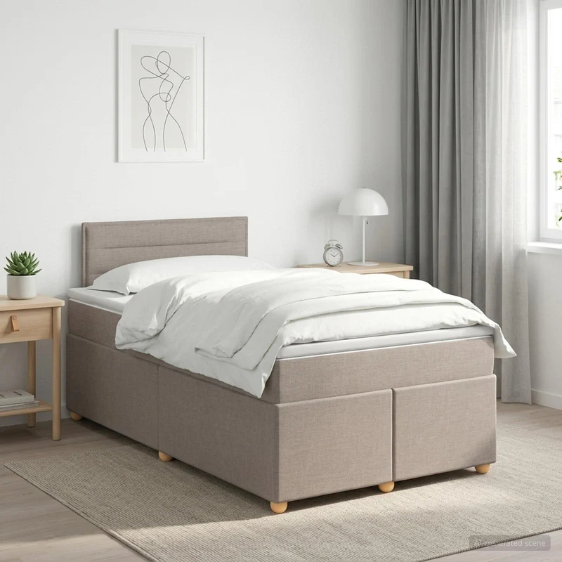 Boxspringbed 120x200 cm taupe met matras