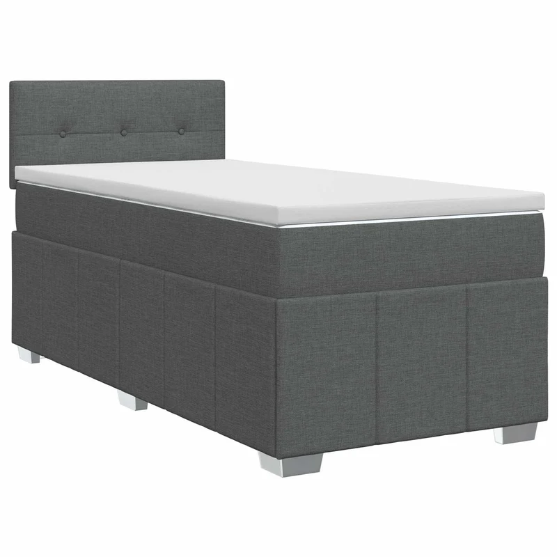 Boxspringbed 100x200 cm donkergrijs met matras