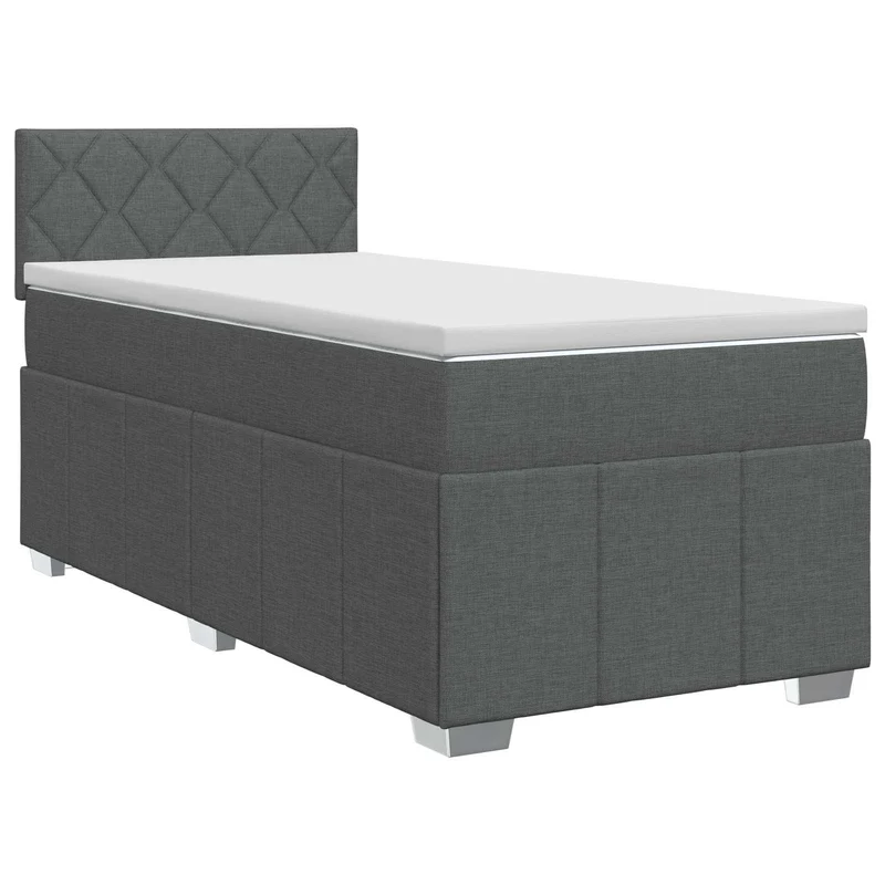 Boxspringbed 100x200 cm donkergrijs inclusief matras