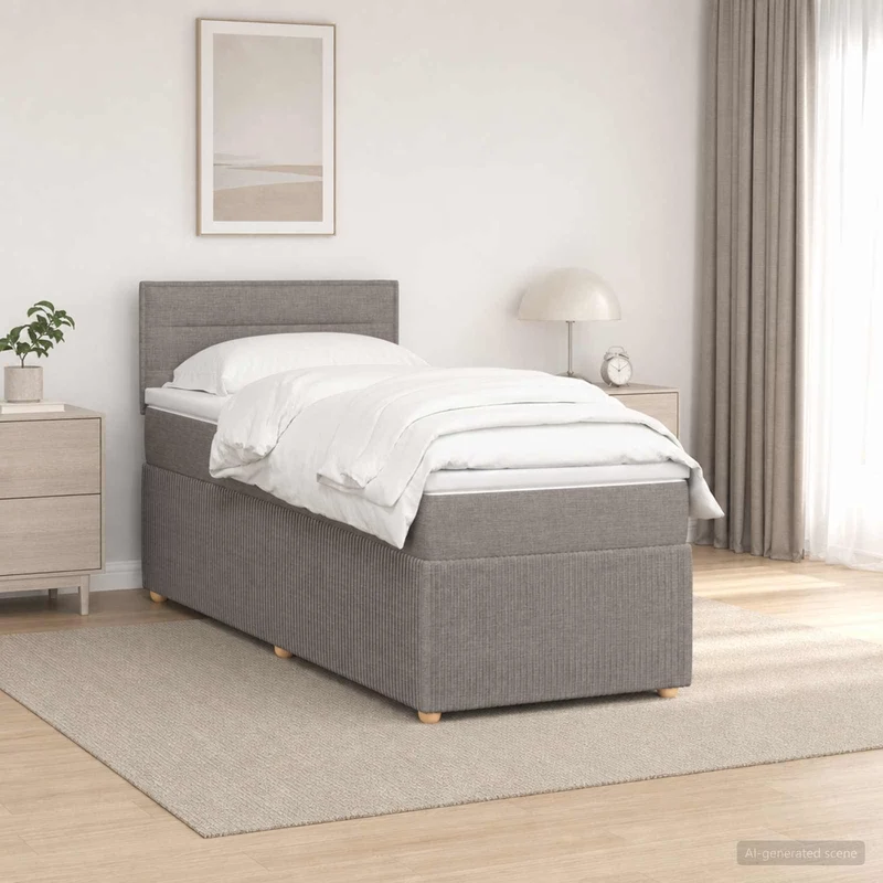Boxspringbed 100x200 cm taupe met pocketvering matras