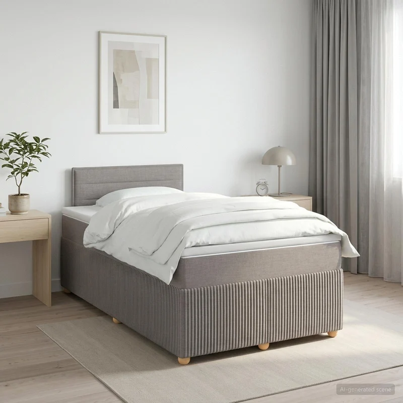 Boxspringbed 120x200 cm taupe met pocketvering matras