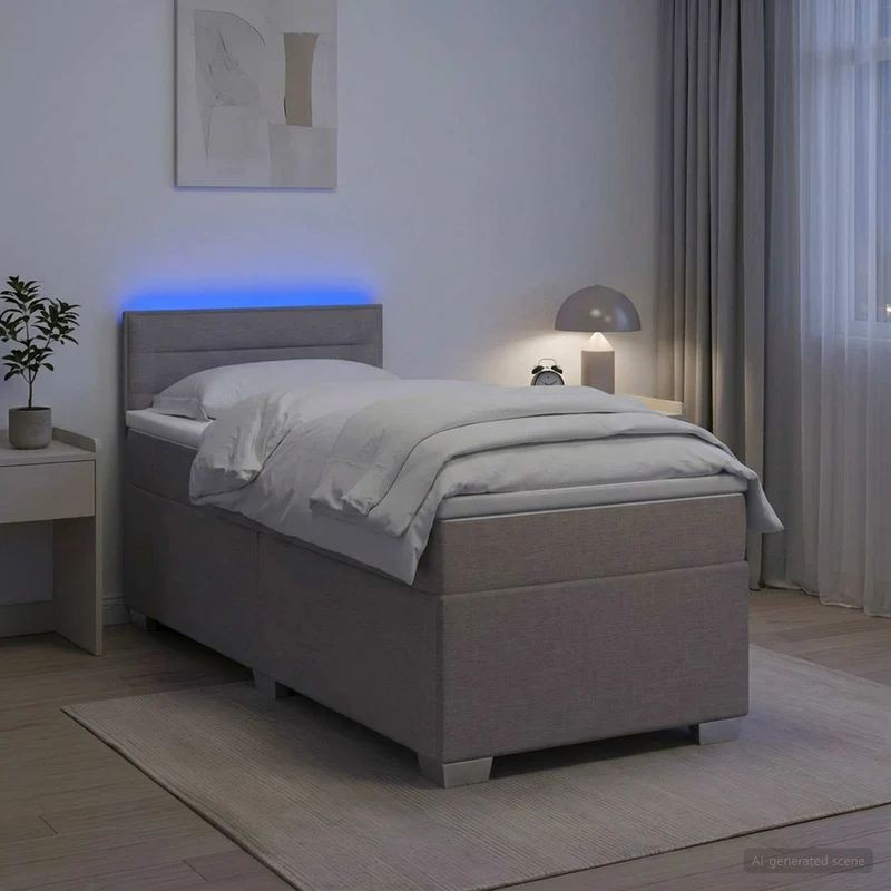 Boxspringbed met matras 100x200 cm taupe