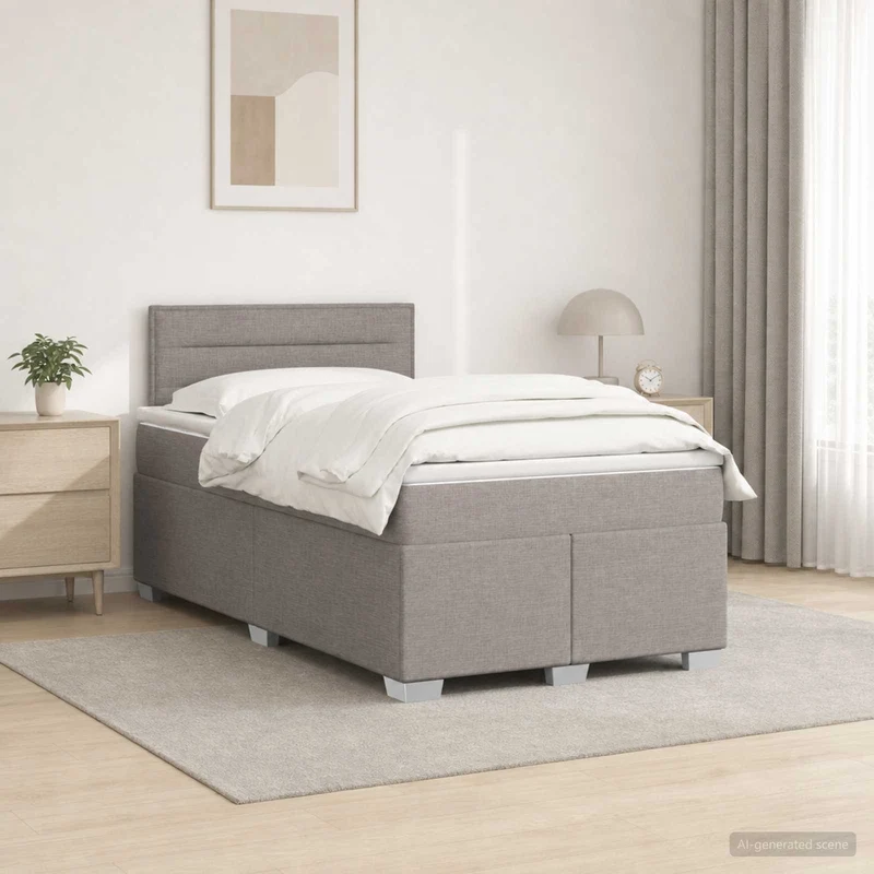 Boxspring bed met matras en LED 120x200 cm taupe