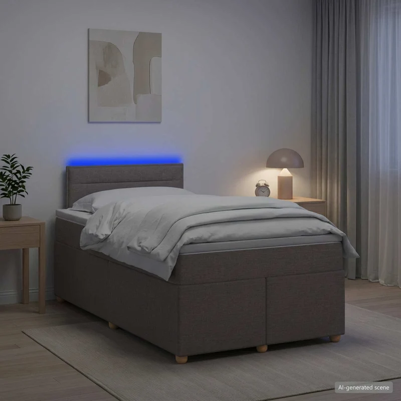 Boxspringbed 120x200 cm taupe met matras