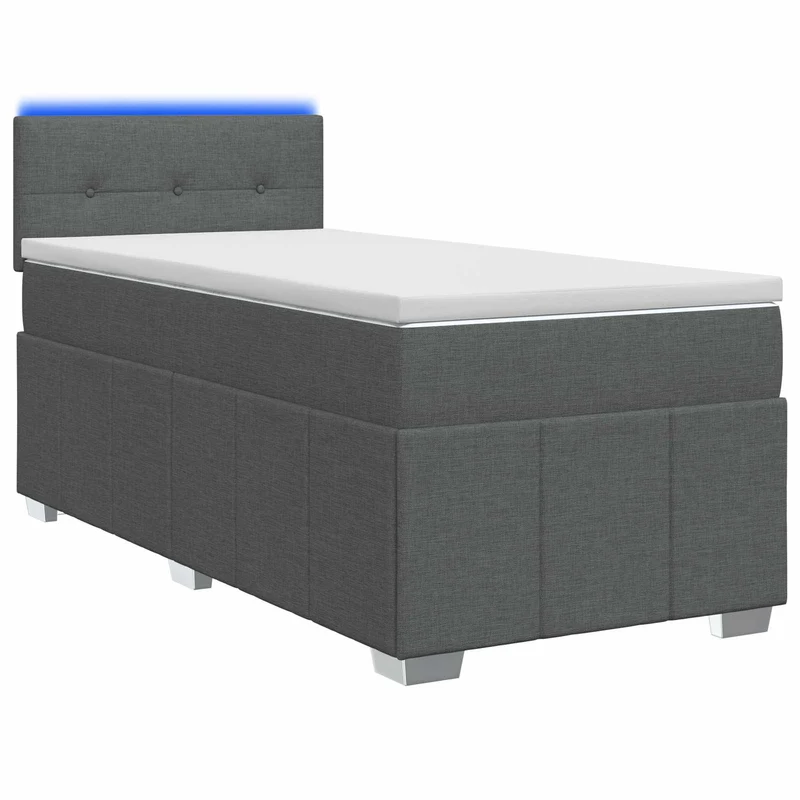 Boxspringbed 100 x 200 cm donkergrijs met matras