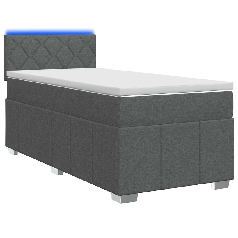 Boxspringbed 100x200 cm donkergrijs met matras