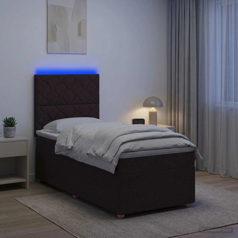 Boxspringbed 80x200 cm donkerbruin met matras