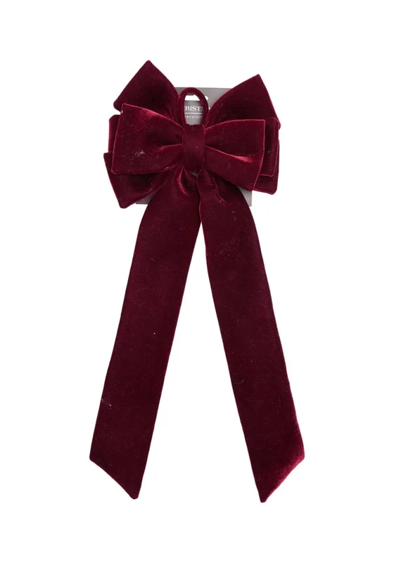 Decorative Bow With 2 Layers - Wine Wine / 72cm