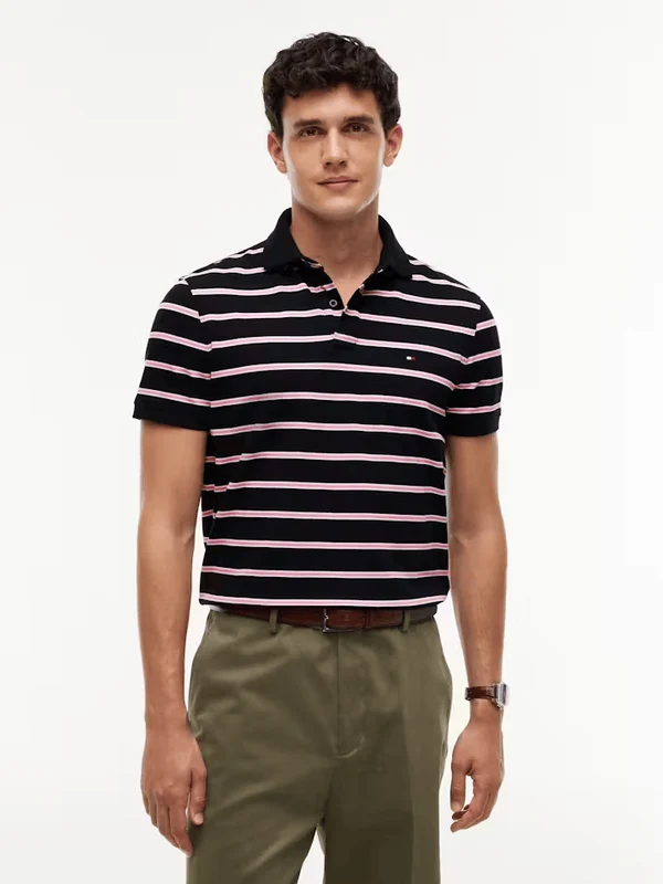 Tommy Hilfiger Mens 1985 Polo - Navy Blue/Synthetic Blush/White Navy Blue/Synthetic Blush/White / XL