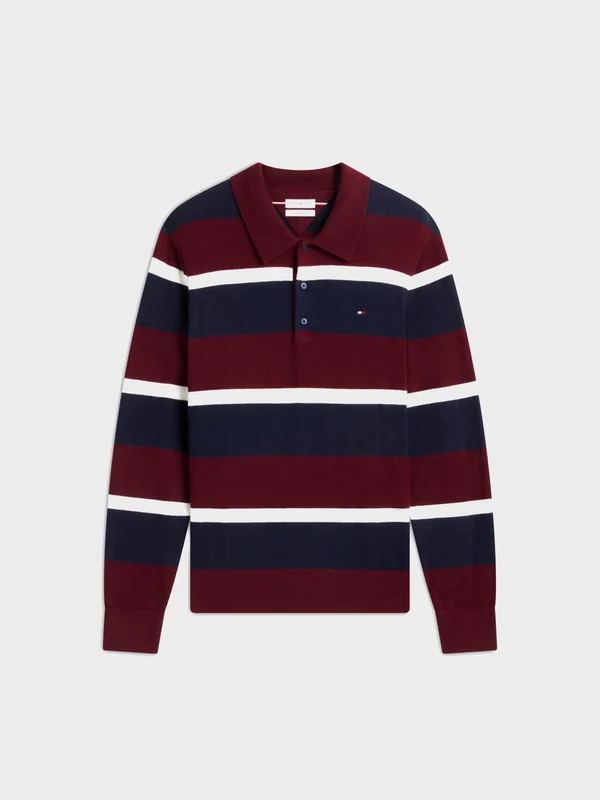 Tommy Hilfiger - Men's Polo Collar Cashmere Pullover Multi Color / S