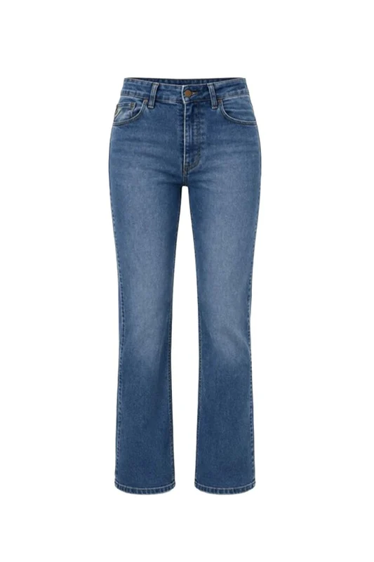 Lois Mid Blue Faded High-Rise Flared Jeans waist/inches 30
