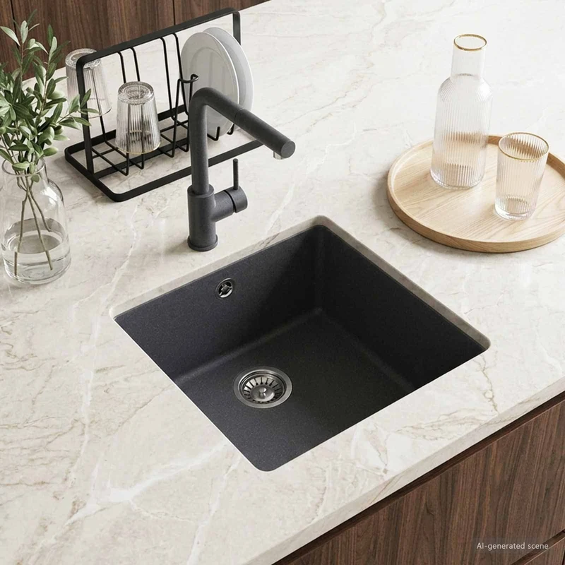 Yksialtainen tiskiallas Graniitti 43 x 46 x 20 cm Grafiitti