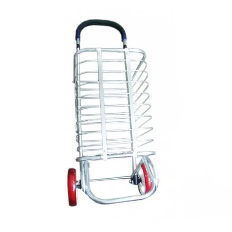 Carrinho De Feira Dobravel De Aluminio 2 Rodas Silicone 50kg