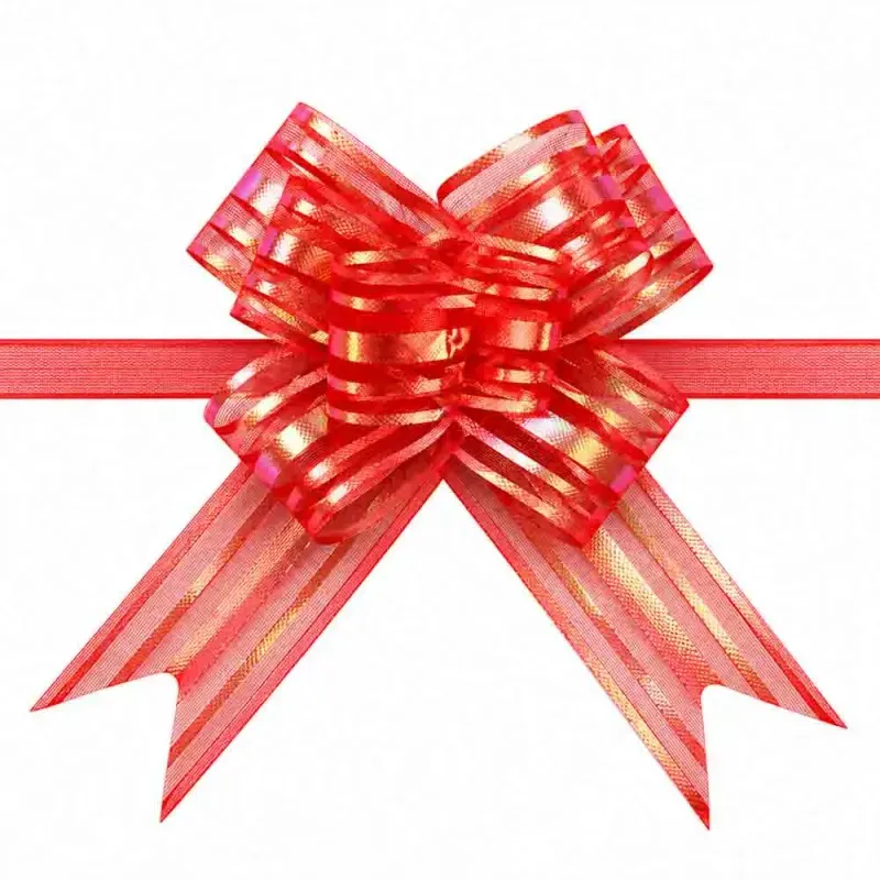 Laço Facíl Mágico de Organza 3X47CM para Presente com 10 Peças 201 - Vermelho