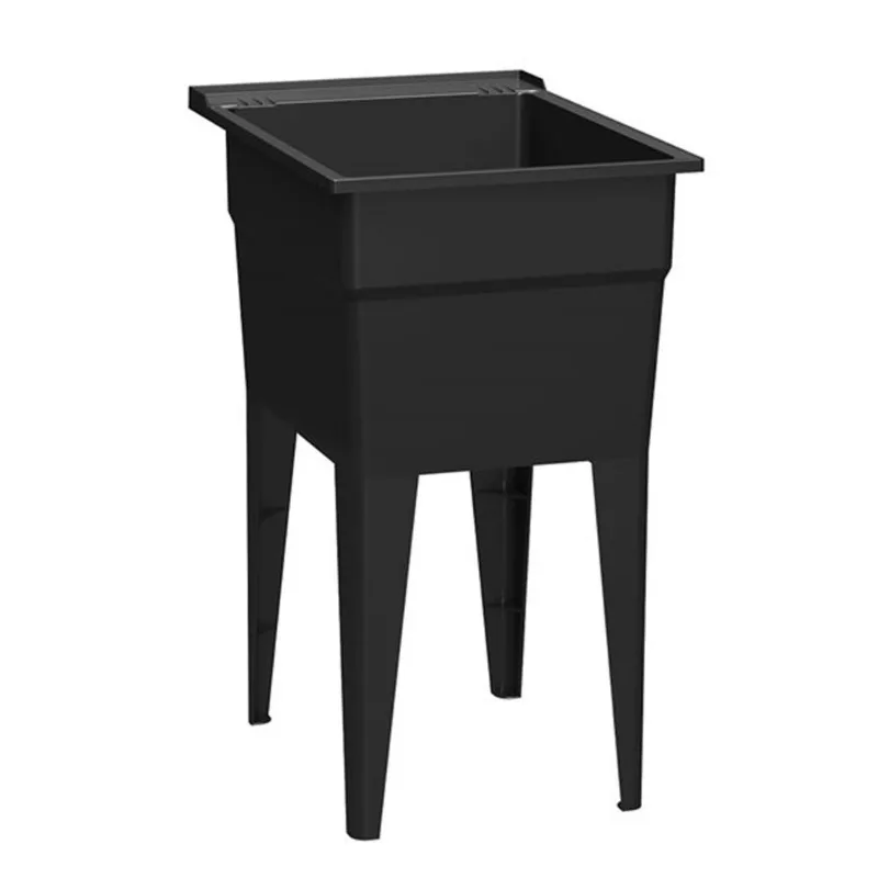 RuggedTub 18-in Black Narrow Classic Laundry Sink