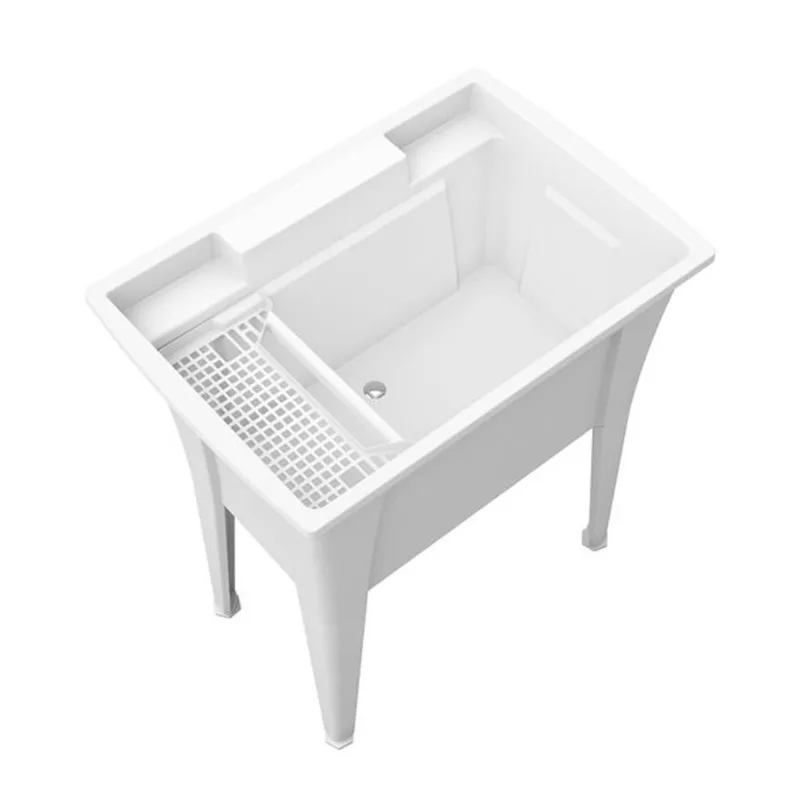 RuggedTub Nova 32-in White Heavy-Duty Laundry Sink
