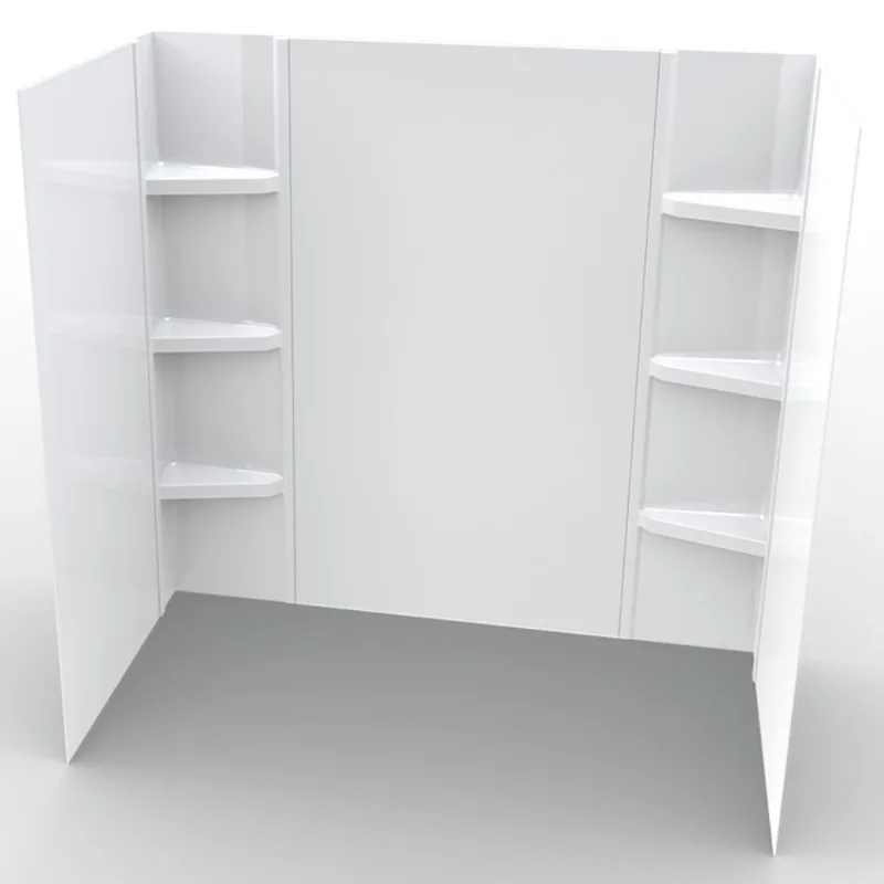 Technoform Appliqués Smooth 58 x 60-in White Smooth Polystyrene 6-integrated-shelf Tub Walls and Surrounds - 5 Pieces