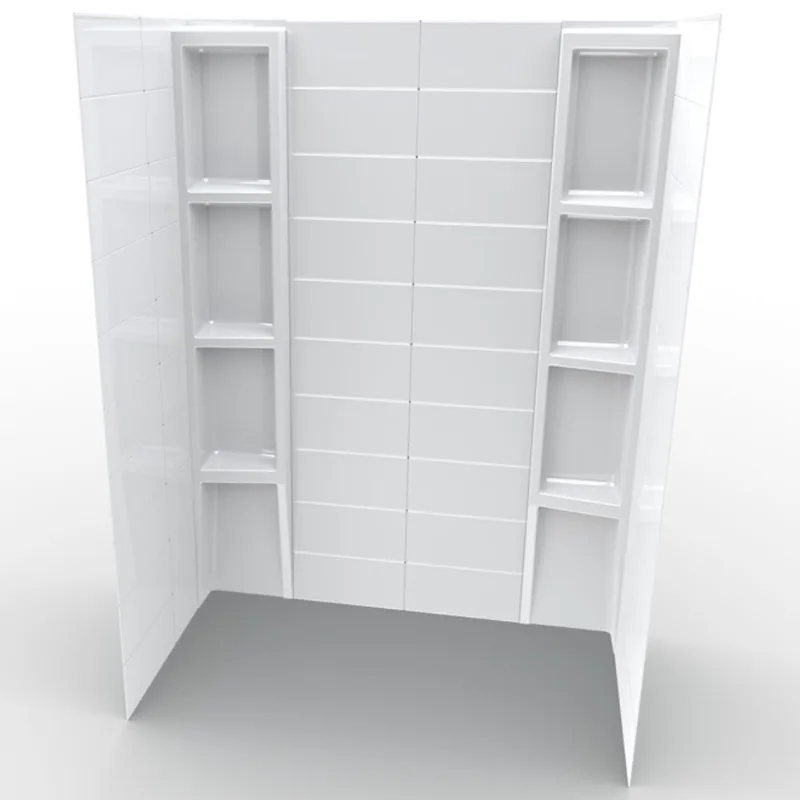 Contemporary Subway Technoform 60 x 36 x 80-in White Acrylic Shower Wall with Right Drain * bathub sold separately*