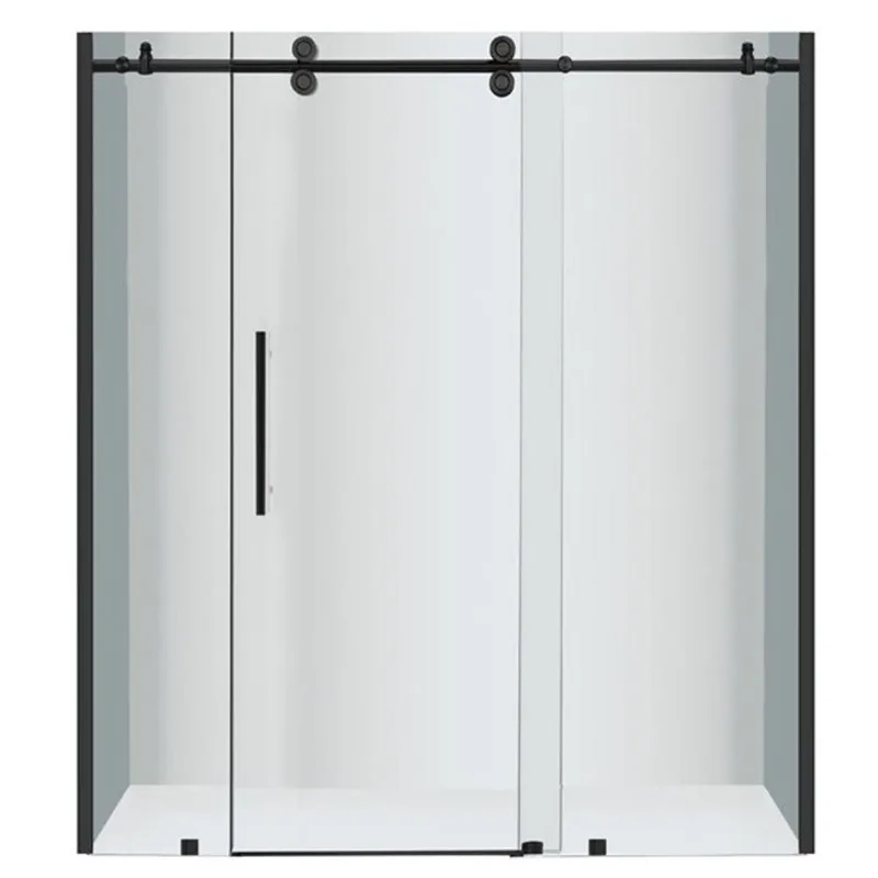 Turin Horizon 72-in x 75-in Alcove Sliding Shower Door with Matte Black Hardware