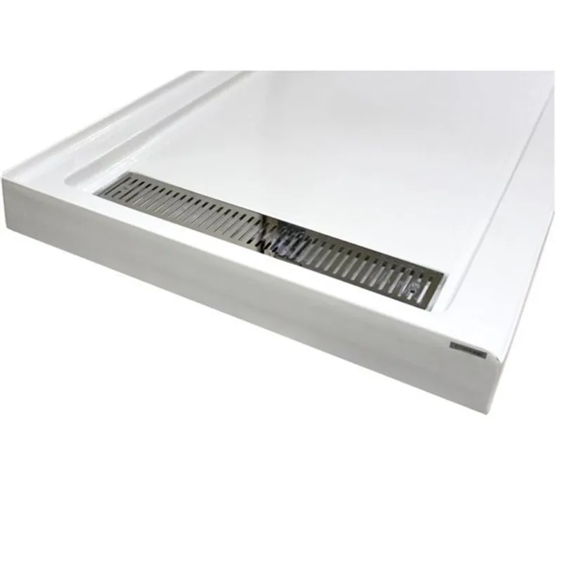 Turin Vertiges Acrylic Shower Base 36-in X 72-in with Left Nickel Drain