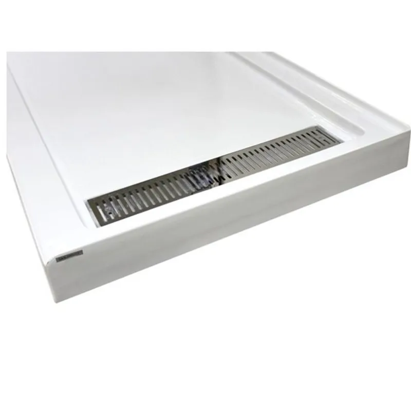 Turin Vertiges Acrylic Shower Base 36-in X 72-in with Right Nickel Drain