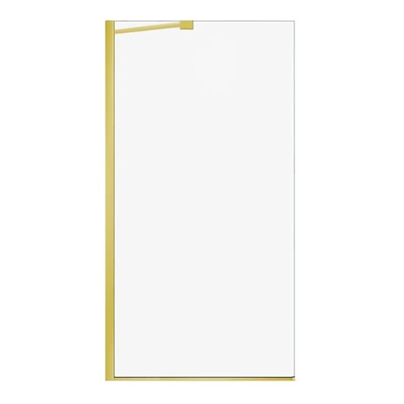 Turin Bonita 40 x 80-in Brass Fixed Frame Clear Glass Shower Panel
