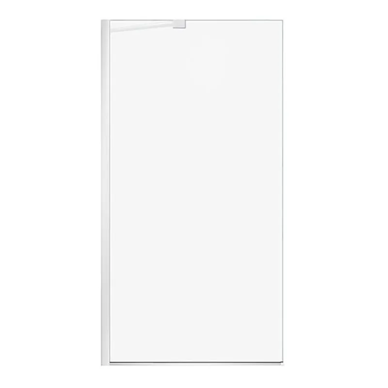 Turin Bonita 40 x 80-in White Fixed Frame Clear Glass Shower Panel
