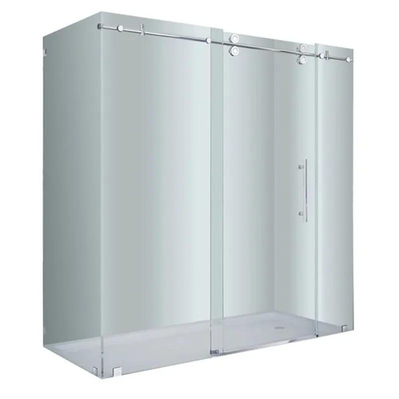 Turin Vertiges 72 x 40 x 75-in Semi-Frameless Sliding Corner Shower Door with Clear Glass - Chrome