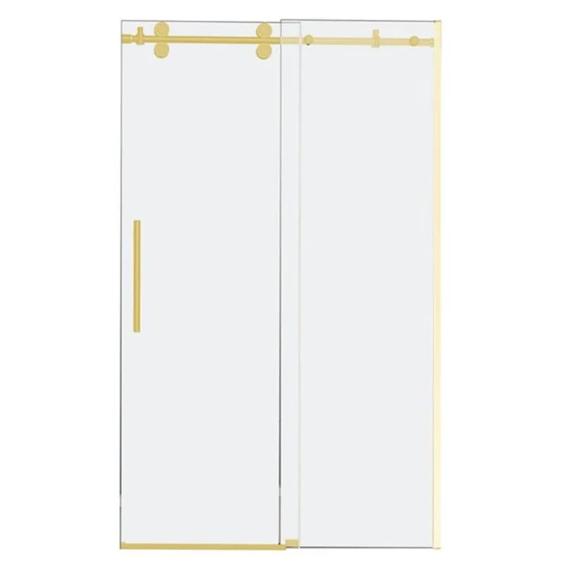 Turin Horizon 60 x 75-in Semi-Frameless Sliding Alcove Shower Door with Clear Glass - Brass