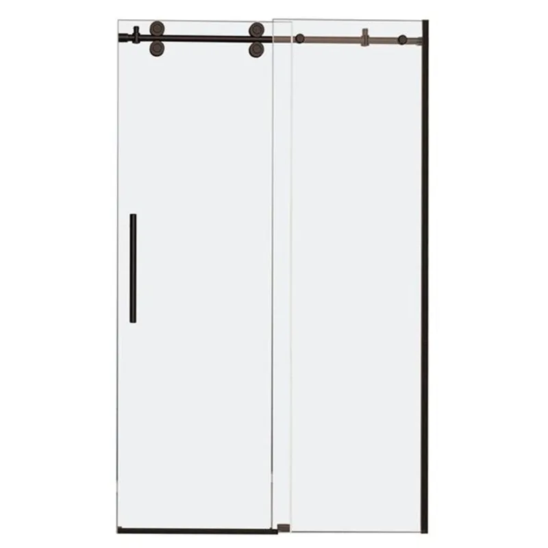 Turin Horizon 60 x 75-in Semi-Frameless Sliding Alcove Shower Door with Clear Glass - Bronze
