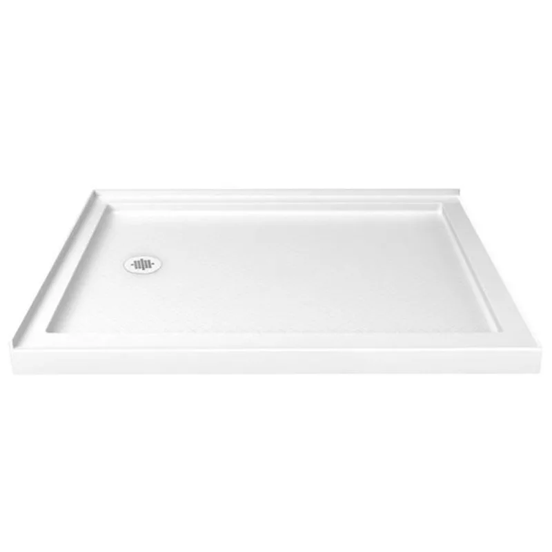 Turin LowStep 48 x 34 x 2.5-in Acrylic Corner Slip-Resistant Shower Base w/ Left Drain - White