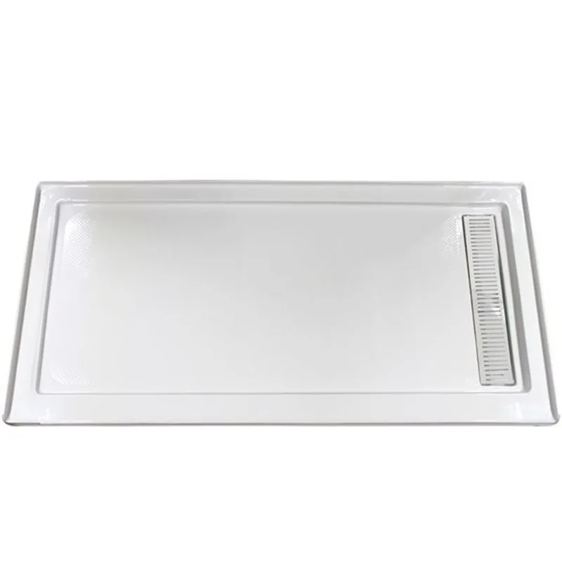 Turin Horizon Standard Fit Rectangular 72 x 35 x 3.5 -in White Acrylic Shower Base with Right Drain in White
