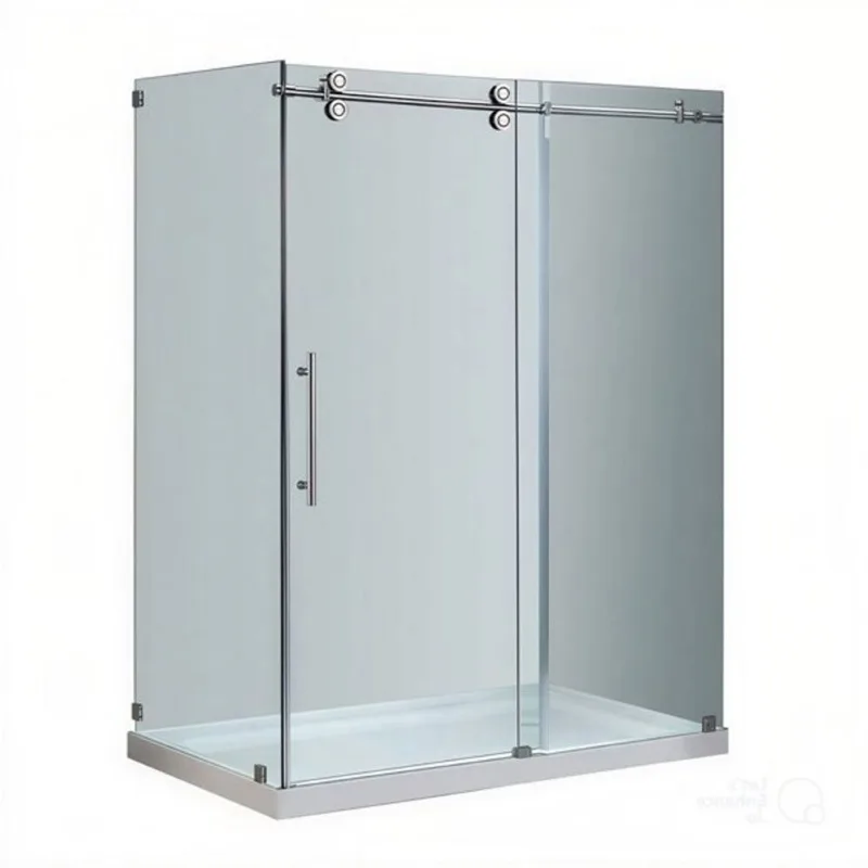 Turin Vertiges Shower Kit 2-in-1 Corner Fit Right-Hand Drain with White Base 48 x 32 x 75-in – Chrome