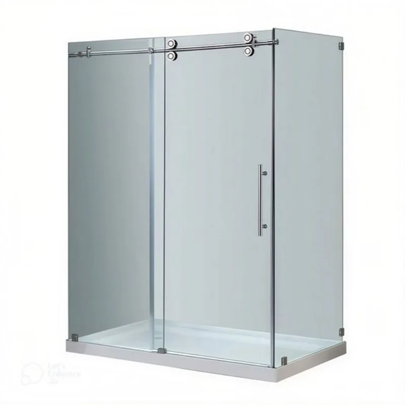 Turin Vertiges Shower Kit 2-in-1 Corner Fit Left-Hand Drain with White Base 48 x 36 x 75-in – Chrome