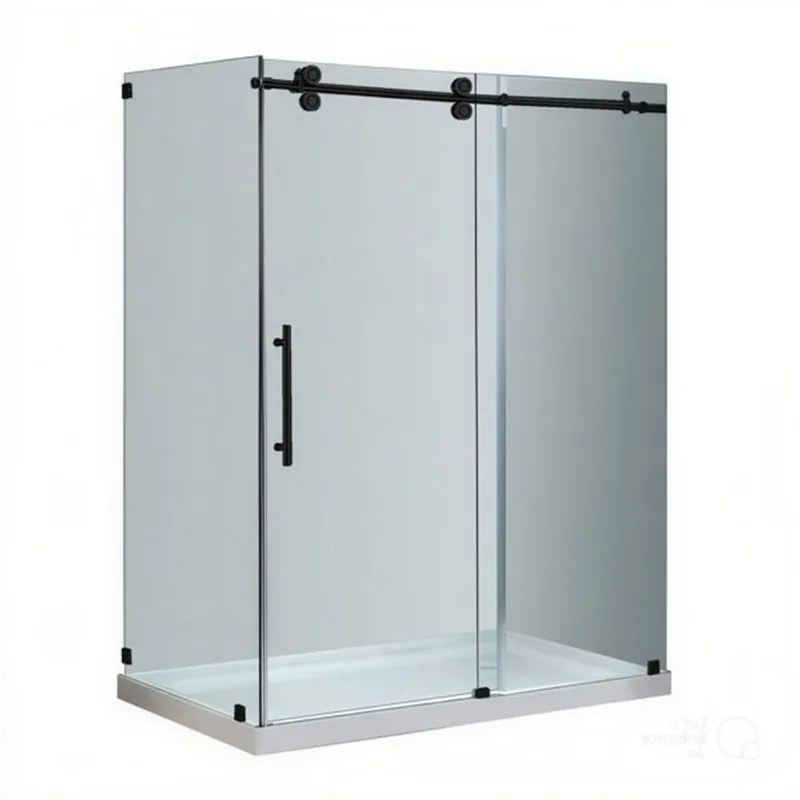Turin Vertiges Shower Kit 2-in-1 Corner Fit Right-Hand Drain with White Base 48 x 36 x 75-in – Black