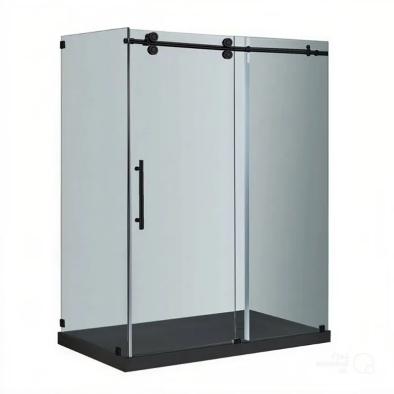 Turin Vertiges Shower Kit 2-in-1 Corner Fit Right-Hand Drain with Black Base 48 x 36 x 75-in – Black