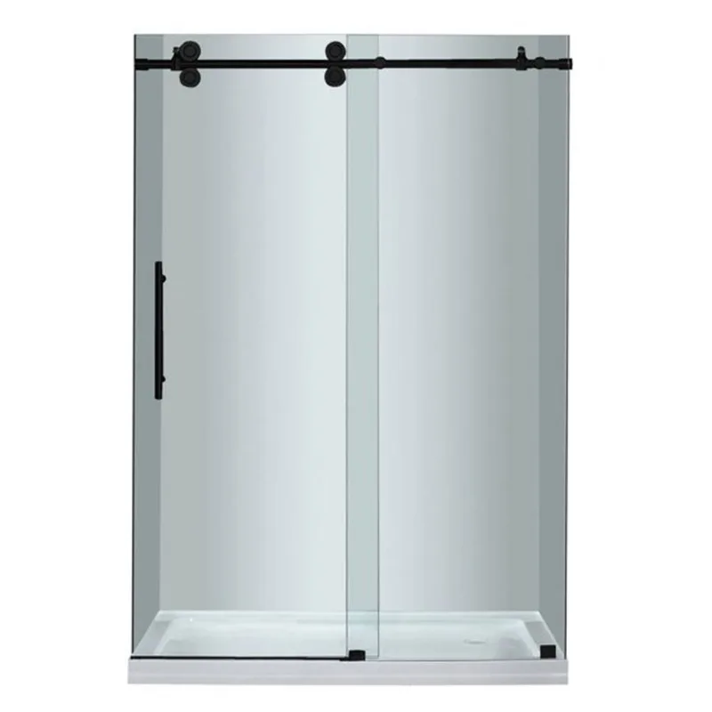 Turin Horizon Shower Kit 2-in-1 Alcove Fit Right-Hand Drain with White Base 48 x 32 x 75-in – Black