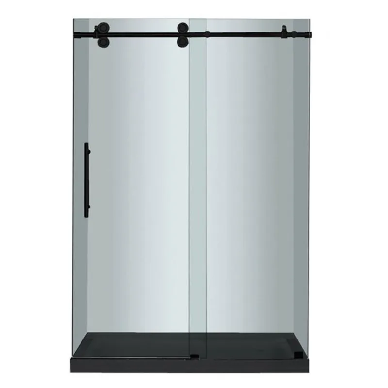 Turin Horizon Shower Kit 2-in-1 Alcove Fit Right-Hand Drain with Black Base 48 x 32 x 75-in – Black