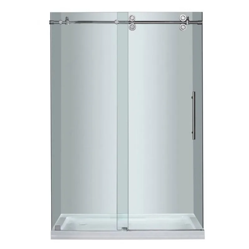 Turin Horizon Shower Kit 2-in-1 Alcove Fit Left-Hand Drain with White Base 48 x 36 x 75-in – Chrome