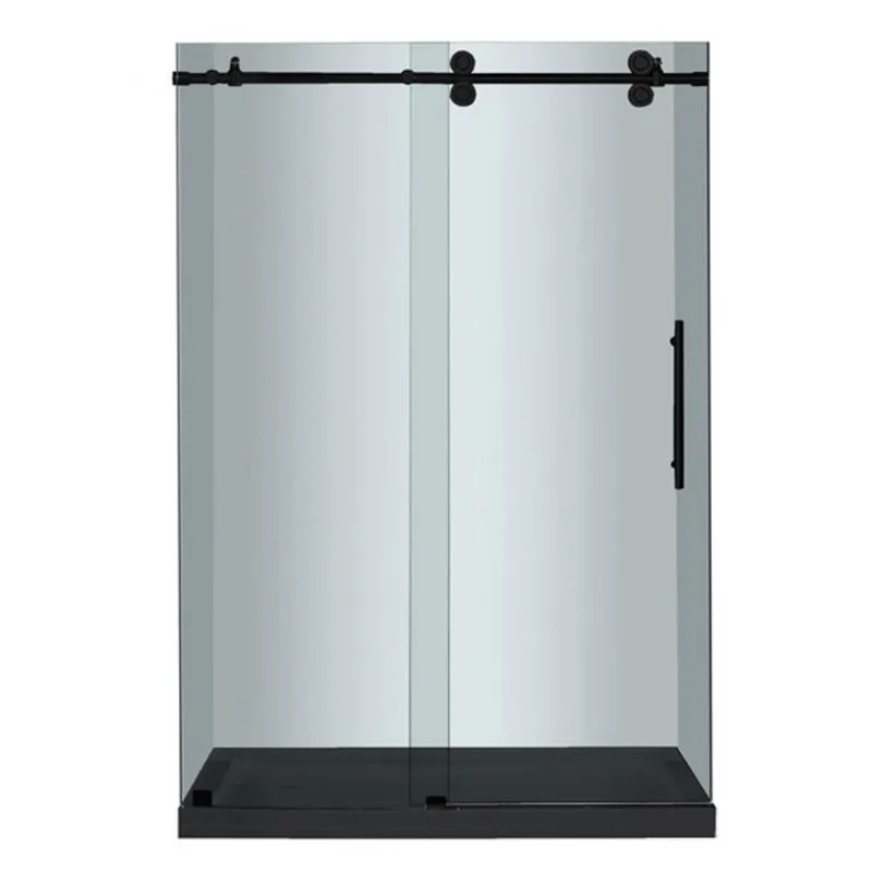 Turin Horizon Shower Kit 2-in-1 Alcove Fit Left-Hand Drain with Black Base 60 x 32 x 75-in – Black