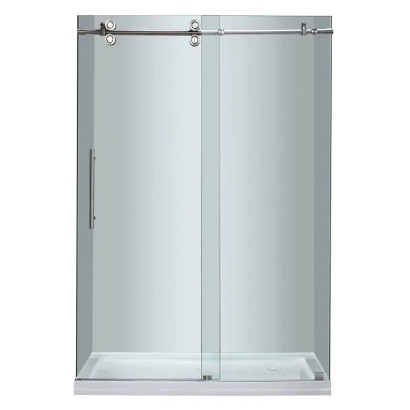 Turin Horizon Shower Kit 2-in-1 Alcove Fit Right-Hand Drain with White Base 60 x 32 x 75-in – Nickel