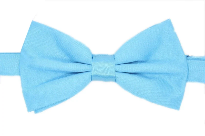 Premium Classic Solid Color Bow Tie Sky Blue
