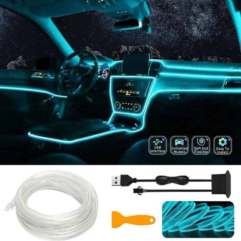 Luz Led Para El Interior Del Auto Celeste 621CL06