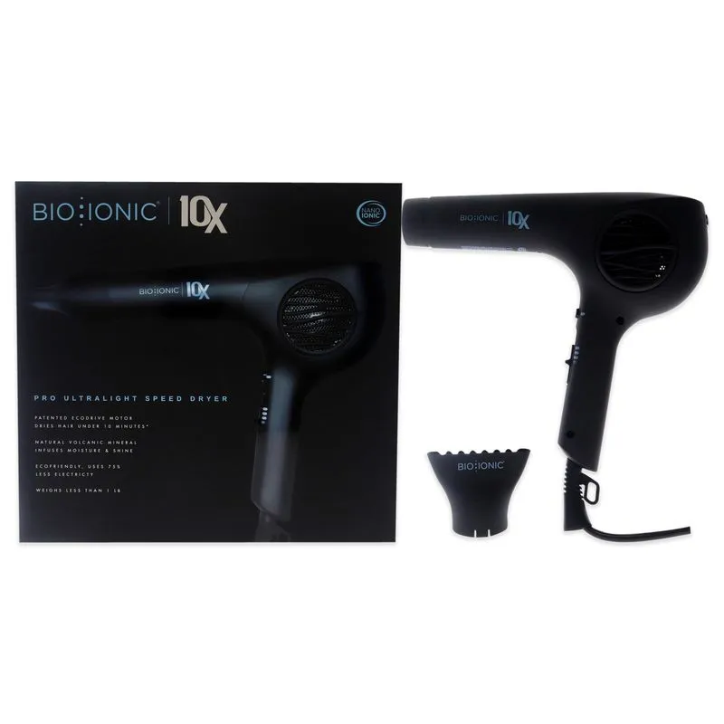 Secador De Cabelo Bio Ionic 10x Pro Ultra Light Black Women