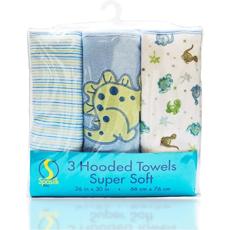Hooded Baby Towel Set - Blue Dino Open Box