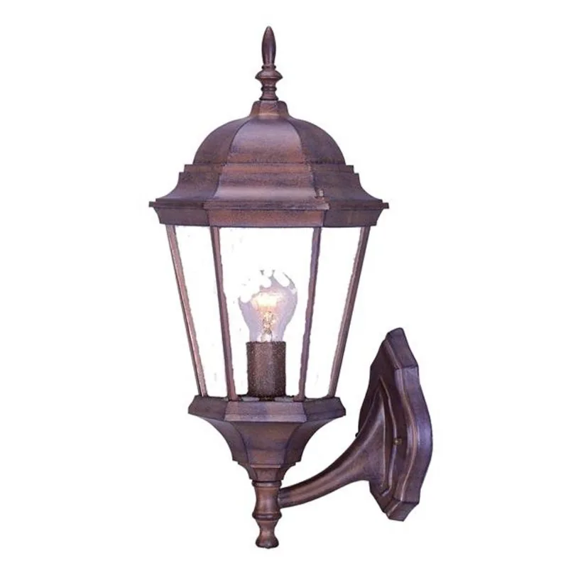Acclaim Lighting Richmond 21.5-in Burled Walnut Clear Beveled Upward Outdoor Wall Lantern