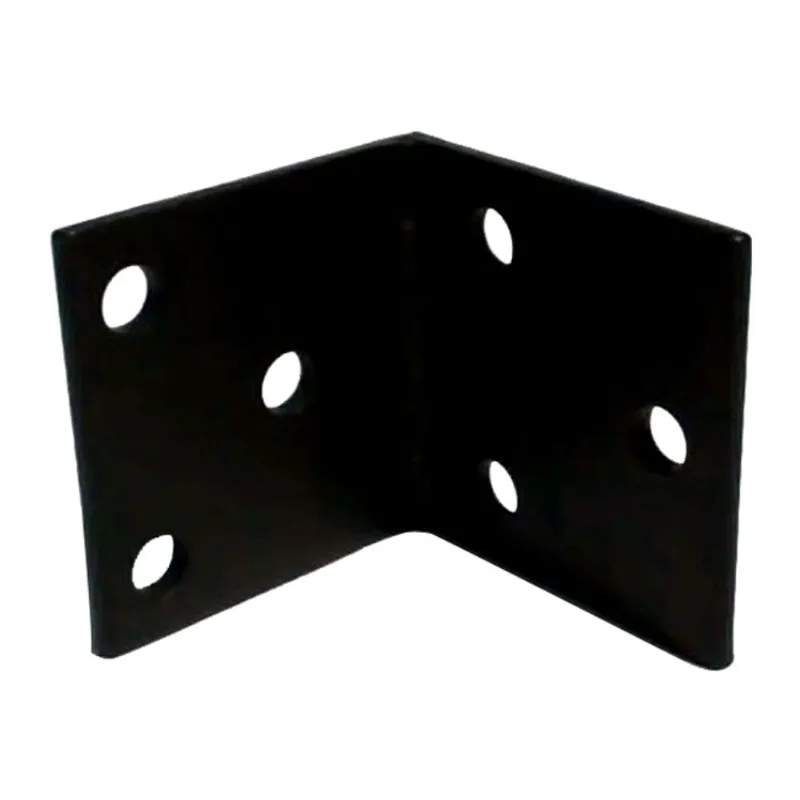 Mabo Metal Heavy-Duty Angle - Black Painted Steel - 9/16-in Holes - 1/4-in T x 4-in W x 4-in L