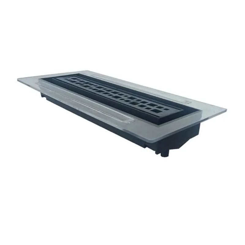 AlinO Clear Plastic Height Adjustable Topmount Floor Vent w/ Grill and Floor Insert - 10/Pk